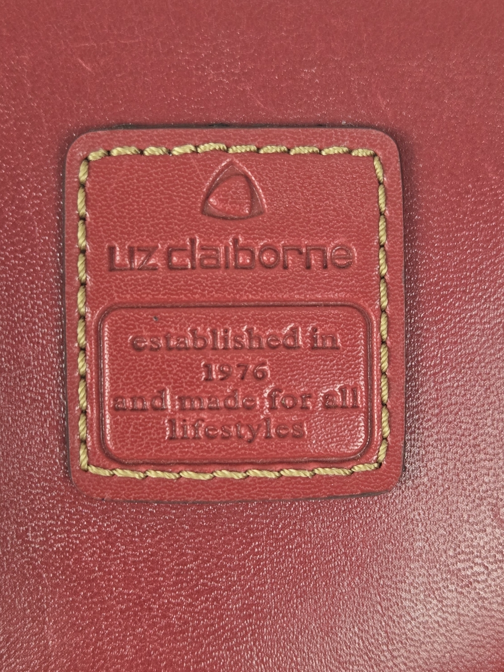 Vintage Liz Claiborne Red Handbag Accessories Shoulder Purse Umbrella W Dry Slot - Picture 5 of 16